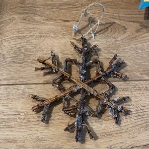 Rustic wooden snowflake ornament